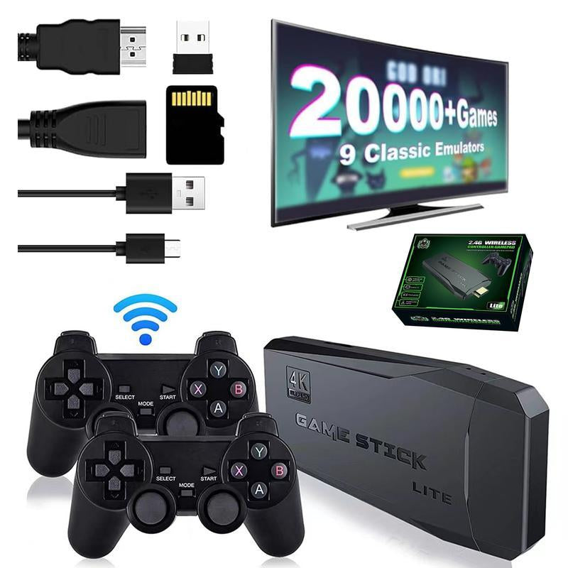 M8 Game Stick 4K UHD Retro Game，Video Game Stick Lite 4K Video Game M8 Console 64GB 2.4G Double Wireless Controller for 20000 Retro Games Kid Xmas Gift